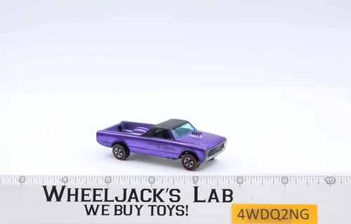 Custom Fleetside Purple Hot Wheels Mattel Vintage 1967 Redline Painted Rear Base