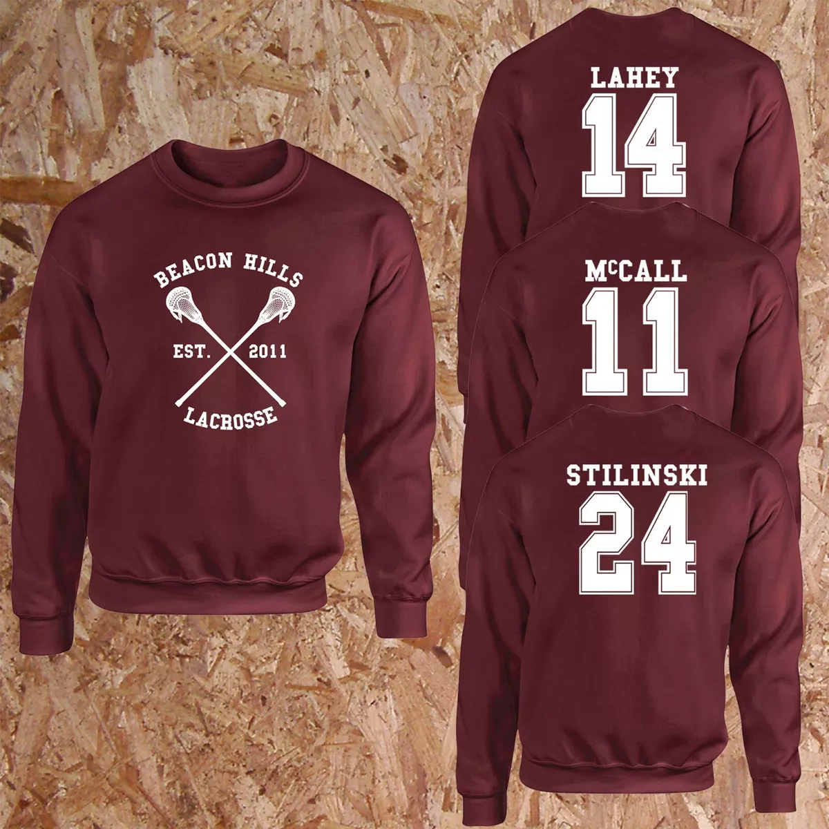 Beacon Hills Teen HOODIE Stilinski McCall Lahey All Names Lacrosse  PERSONALIZED