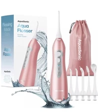AquaSonic Aqua Flosser-Cordless Rechargeable Water Teeth Flosser- Pink/Rose Gold