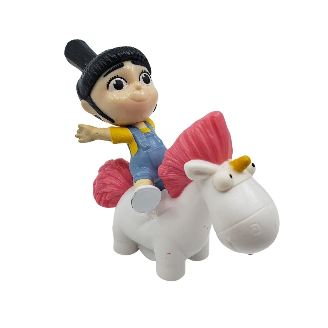  McDonald's 2017 Despicable Me 3 Happy Meal Toy #6 Agnes'  Rockin' Unicorn + Happy Meal (Gift) Box + 3 round sticker : Toys & Games