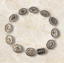 Cool Vintage Sterling Silver Southwestern Style Hopi Concho Chain Belt 33.5 Inch