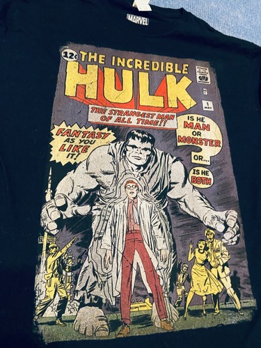 Marvel Hero Incredible Hulk, Black, Long Sleeve , SZ Medium, 100% Cotton - Picture 2 of 4