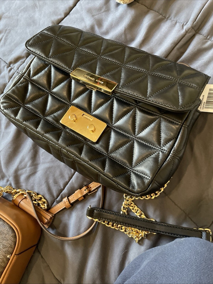 Michael Kors Sloan Large Black Quilted Leather Shoulder Bag UK