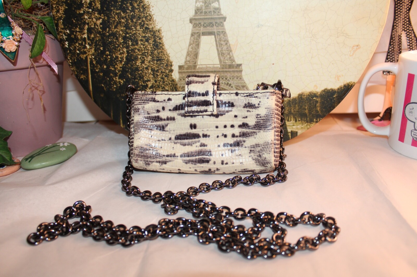 ECLECTIC HENRI BENDEL MINI PYTHON" RARE" CHAIN CR… - image 5