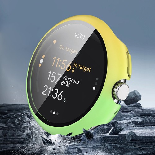 Tempered Glass+Cover PC Shell Film for Google Pixel Watch3 45MM(Yellow Green) - Zdjęcie 4 z 7