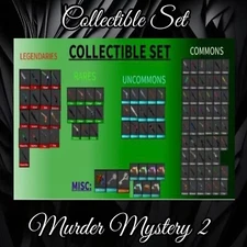 Murder Mystery 2 Mm2 Collectible Set (Old) 182 Items - Very Rare Now!