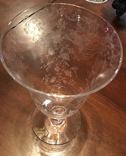 Set 4 Rare Vintage Cambridge Chantilly Etched Crystal Iced Tea Goblets Tumblers - Picture 21 of 22