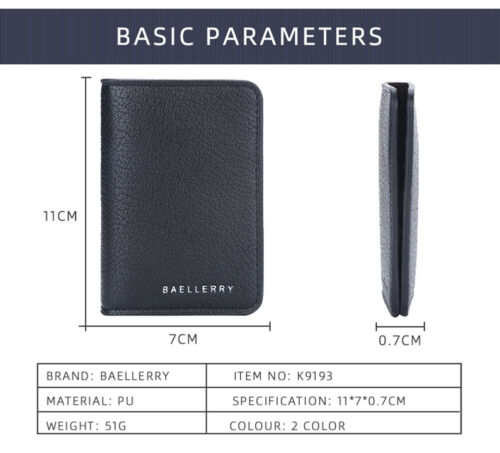Business Men's Leather Short Thin Wallet Bifold Credit Card Holder Purse Clutch - Picture 3 of 12