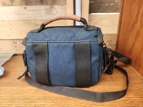 Vintage Tamrac Camera Bag Case Navy Blue Canvas + Suede USA Made 6x7 - Picture 3 of 7