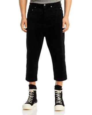 DRKSHDW L127619 Mens Black Rick Owens Collapse Regular Fit Cropped