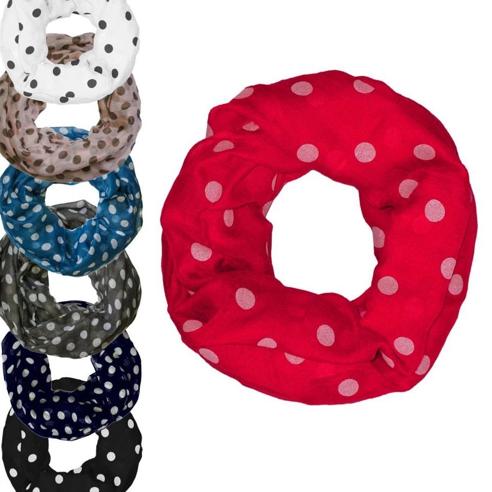 Loopschal Tuch Loop Schal Rundschal Halstuch XXL Punkte gepunktet Polka Dots