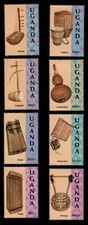 Uganda 1992 - MUSICAL INSTRUMENTS - Set of 8 Stamps - Scott #1016-23 - MNH