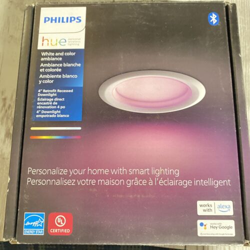 Philips Hue LED White And Color Smart 4” Retrofit Recessed Downlight