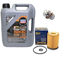 MotoröL Set 5W-30 5 Liter + ÖLfilter Sh 4093 P + Schraube FüR Mercedes E-Klasse