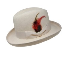 Sombreros para hombre estilo padrino Homburg 100 % fieltro de lana TACTO DIFERENTE