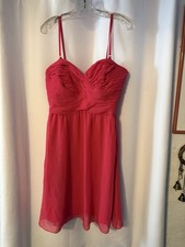 NWT Lauren Ralph Lauren Macy’s Pink Chiffon Ruched Cocktail Dress Size 10 (A132)