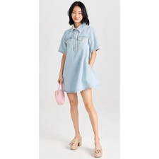 Ganni Cutline Cotton Denim Mini Dress size 36 - us 4