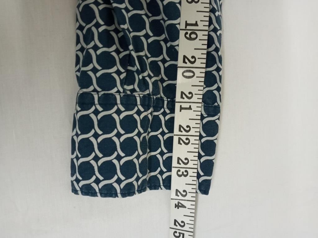 Basic editions XXL blue abstract print button dow… - image 7