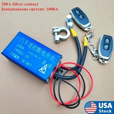 12V 200A Car Battery Isolator Disconnect Cut Off Switch w/ 2Pcs Remote Control