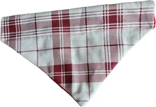 Red Winter Flannel over the Collar Dog Bandana That Slips onto Their Existing Co