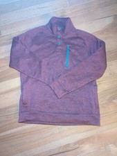 Sonoma Goods for Life Mens Red Quarter Snap Fleece Pullover Sweater Large
