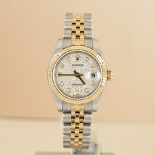 Rolex Watch Ladies Datejust 26mm - Silver Anniversary - 179173 - 2008 - B&P