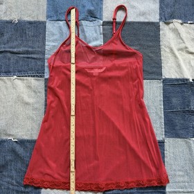victoria&rsquo;s secret VTG y2k sheer red micromesh lace slip dress lingerie USA XS