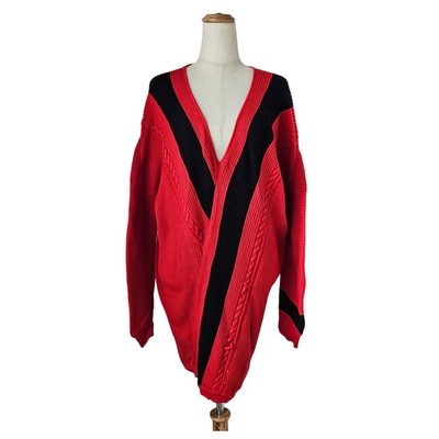Rag & Bone Pulloverkleid rot und schwarz Strick Damen