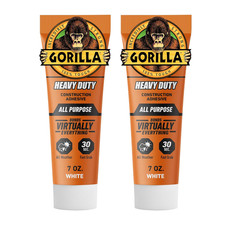Gorilla Construction Adhesive White 7oz Tube 2 Pack Waterproof
