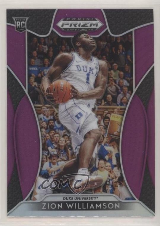 2019-20 Panini Prizm Draft Picks Purple Prizm Zion Williamson #1 Rookie RC oe2