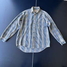 Vintage Levi's Mens Blue Grey  White Flannel Button Up Shirt M