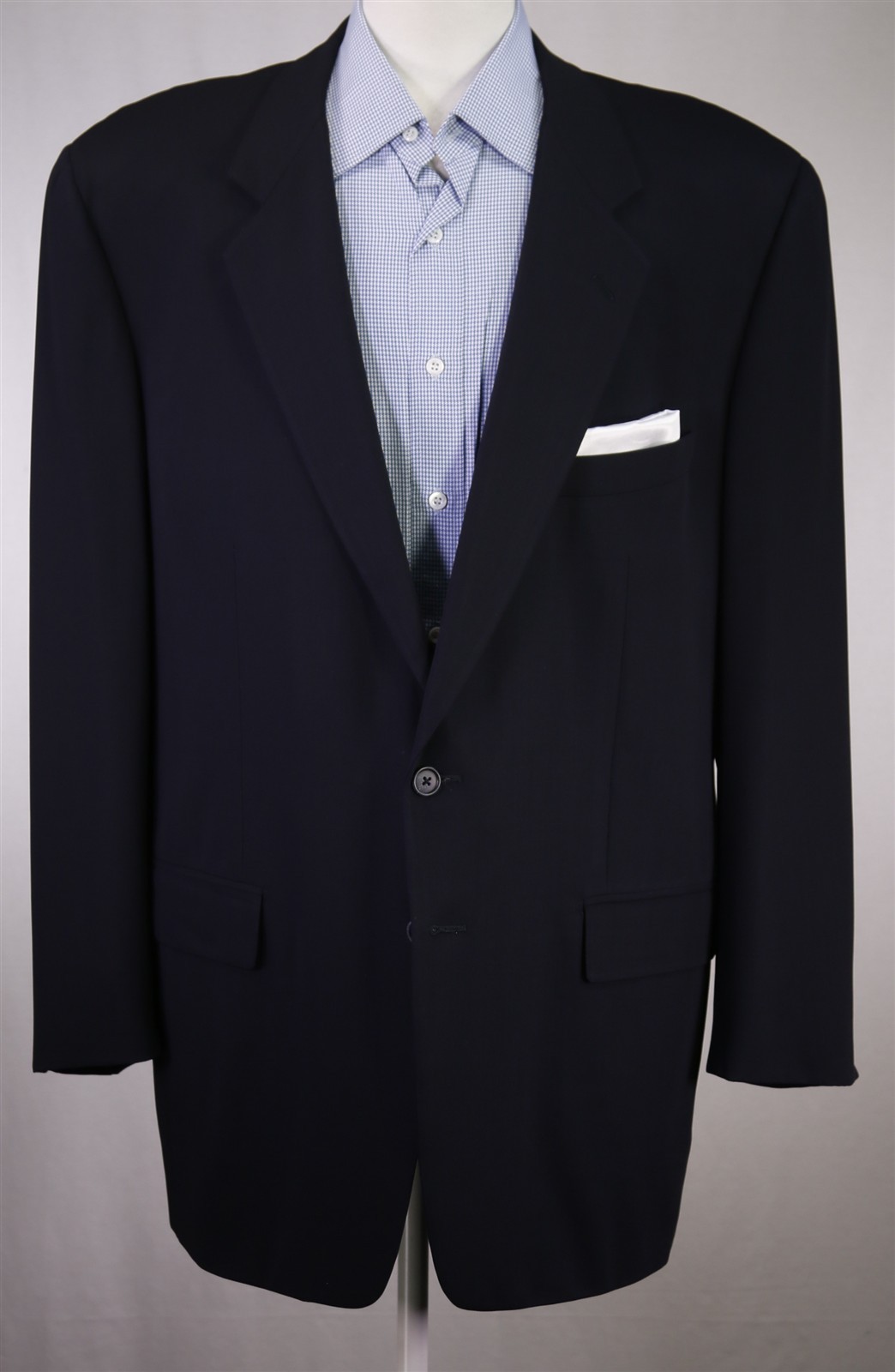 Corneliani Solid Navy Blue 2-Btn Wool Blazer Jack… - image 2