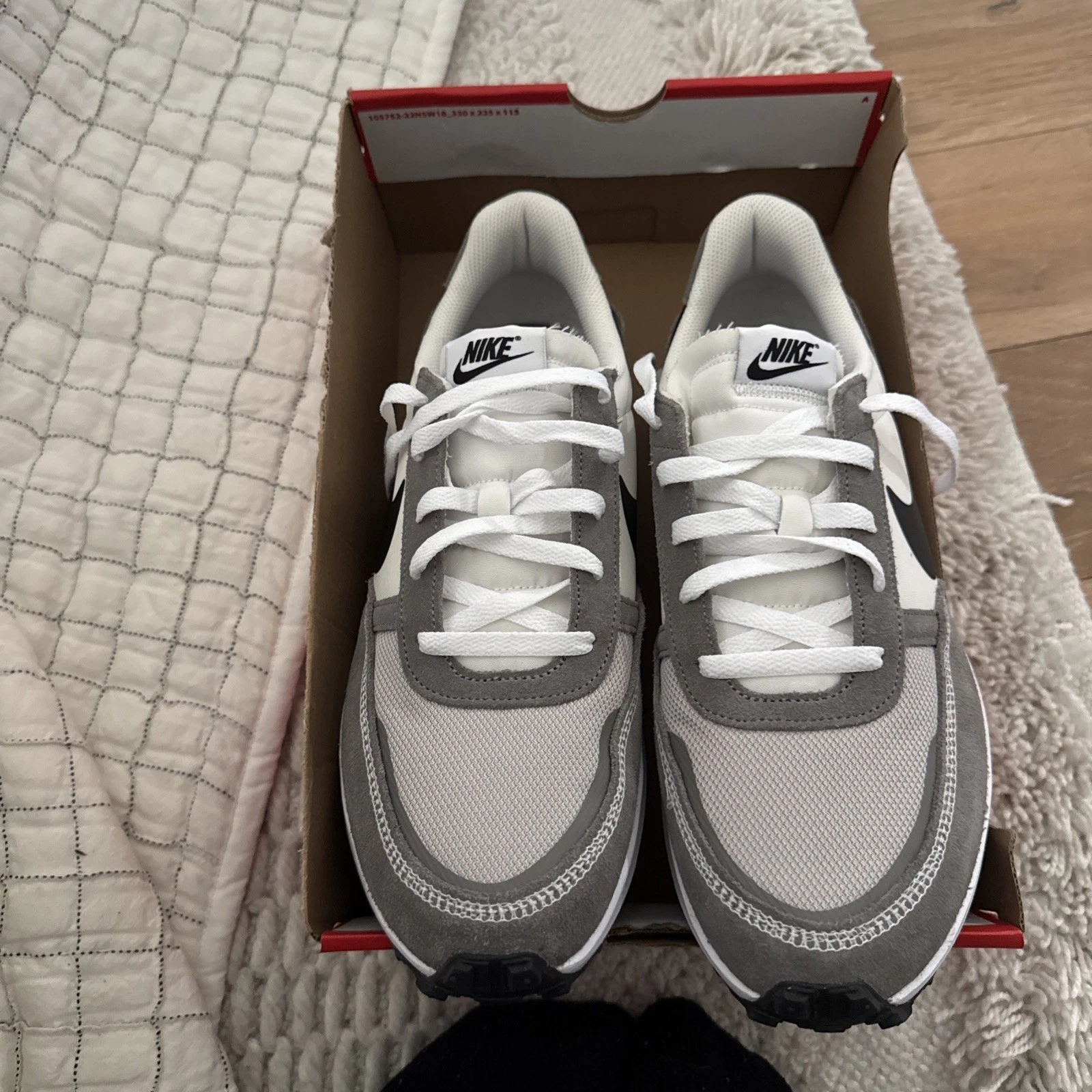 Nike Waffle Nav Phantom Men's Running Shoes White/Black, Size 12