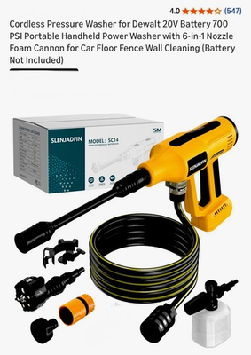 #ad Cordless Pressure Washer for Dewalt 20V Battery 700 PSI Portable Handheld Power $57.99