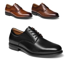 Men s Breathable Leather Oxfords Dress Shoes Comfortable Lace-Up Soft Shoes