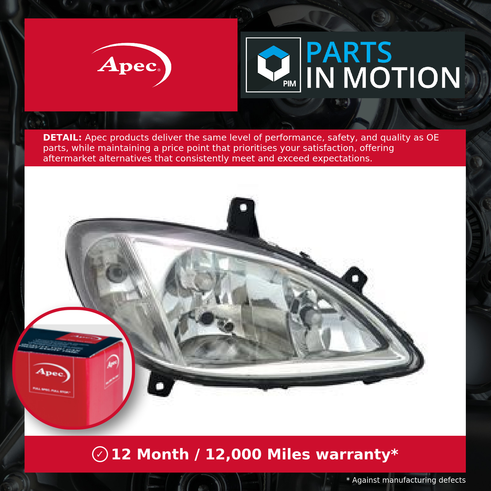 Headlight Headlamp fits MERCEDES VITO W639 3.0D Right 06 to 10 O/S Driver Side