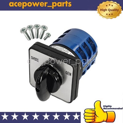 30 Amp Transfer Switch,Shore-Off-Gen Rotary Switch for RV,Motorhome,Truck,Boat
