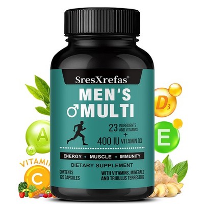 Men'S Multivitamin Daily Supplement Balanced Energy Vitality 30/60/120 Capsules