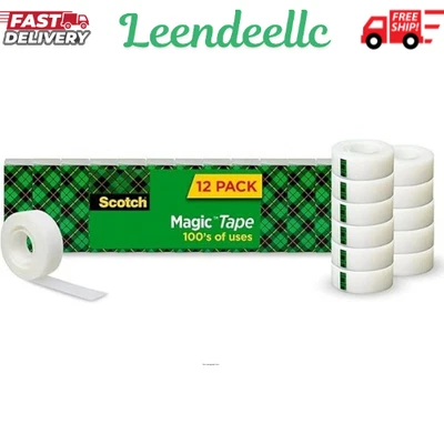 BRANDED Scotch Magic Tape, 12 Rolls, Numerous Applications, Invisible, 3/4 x 1000 Inches