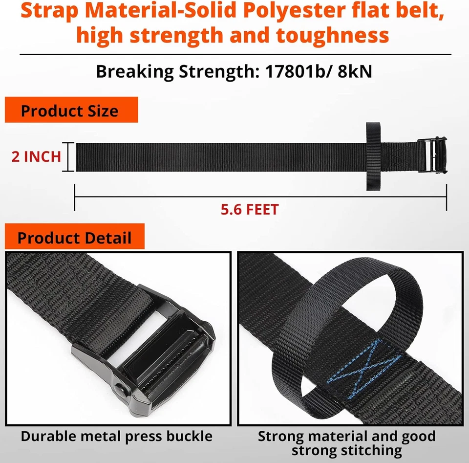 Tree Stand Hunting Harness - Climbing Strap Treestand Belt with Adjustable Hook - Image 2 of 4