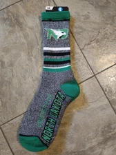 For Bare Feet University Of North Dakota Fighting Hawk Socks Sz Large Men 10-13