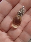 Vintage Sterling pale yellow Crystal Pineapple  Pendant — photo 4
