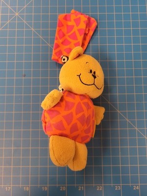 Yellow Bear Plush Toy Orange Pink Outfit Stuffed Animal Doll Gift Decor