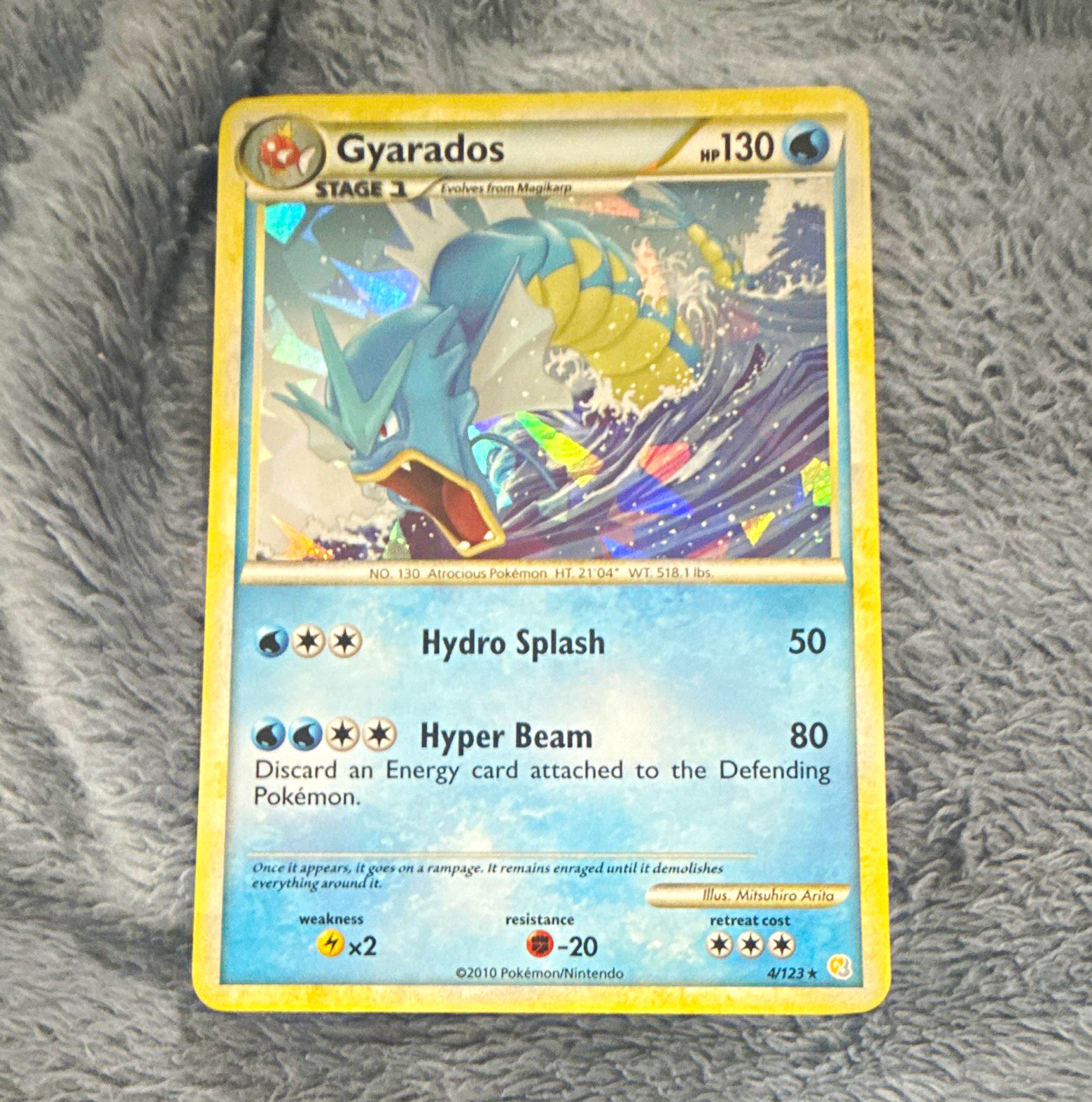 Nintendo Gyarados HeartGold SoulSilver Cracked Ice Holo Rare 4/123 ENG 2010