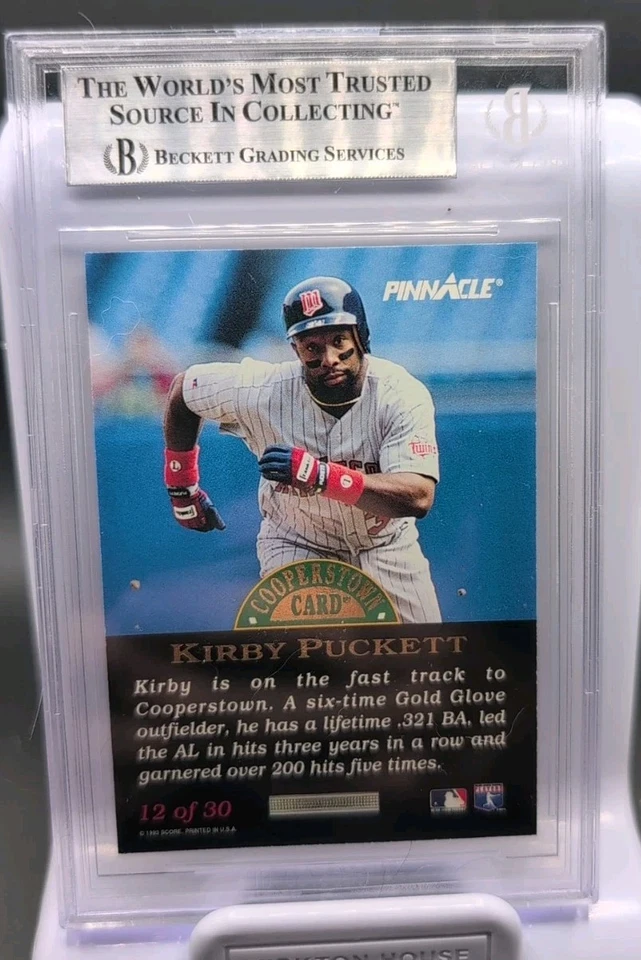 Kirby Puckett BGS 9 1993 Pinnacle Cooperstown FX Dufex #22 Print Run 1000 Foto 3 de 4