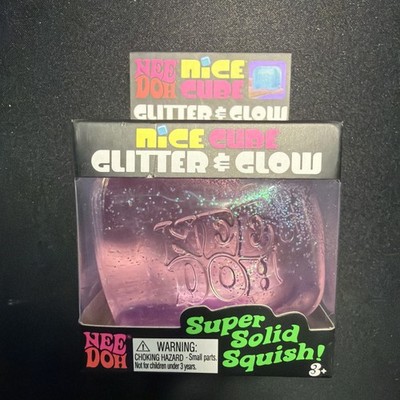 NeeDoh Nice Cube Glitter & Glow Super Solid Squish - Pink Schylling UNOPENED