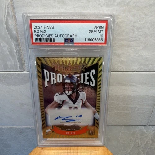 2024 Topps Finest Bo Nix Prodigies Auto PSA 10 RC Broncos 🔥