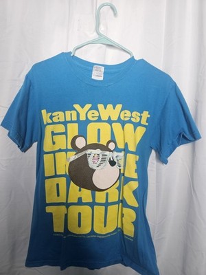 Kanye West Glow in the Dark Tour Shirt 2007 Bear Shutter Shades Vintage Rap Tee
