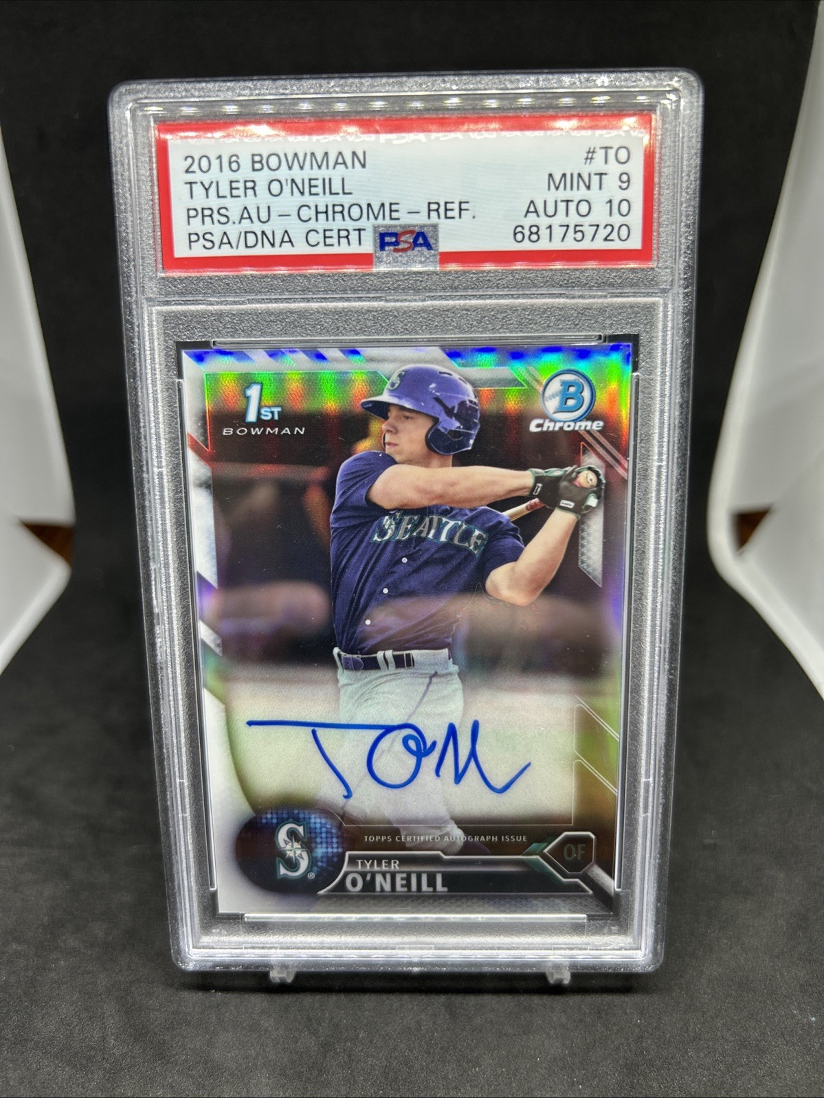 2016 Bowman Chrome Tyler O’Neill Refractor Auto /499 Psa 9 Auto 10