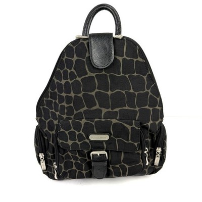 Baggallini Metro Convertible Backpack Nylon Giraffe Print 